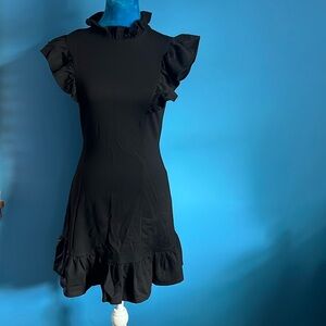 Little Black Dress with Ruffle Sleeves (S)